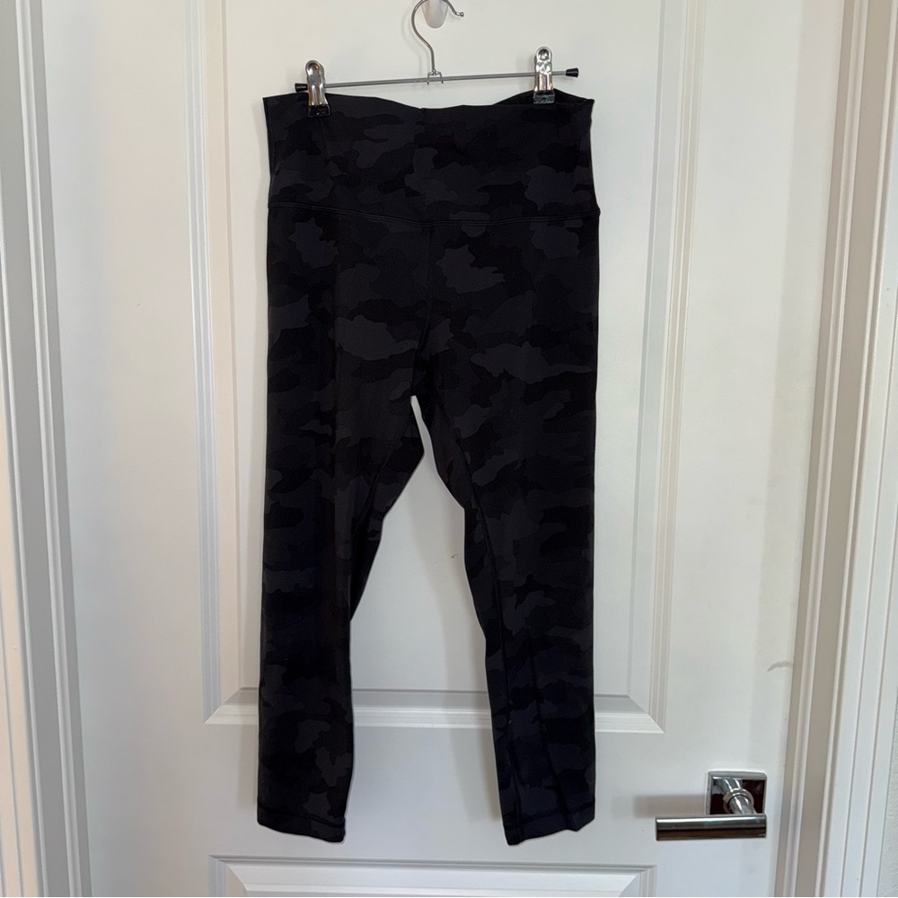 Lululemon Black Camo High Rise Wunder Train leggings